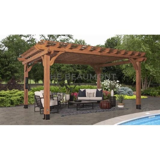 Backyard Discovery Beaumont 12-ft W x 14-ft L Brown Wood Freestanding Pergola