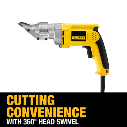DEWALT DW890 18 Gauge Swivel Head Electric Metal Shear, 5 Amp, Corded, Variable Speed 100-2500 SPM