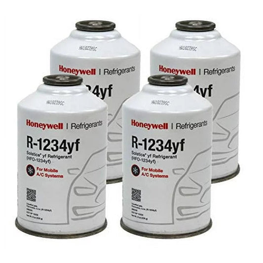 Honeywell R-1234yf Refrigerant – 4 Cans (8oz Each) with HD Brass Can Tap