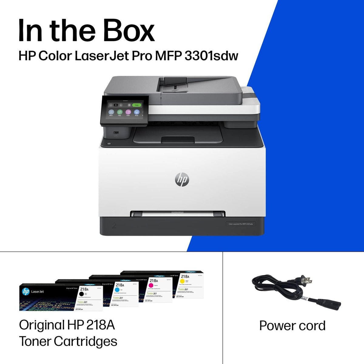 HP – LaserJet Pro MFP 3301sdw Wireless AI-Enabled Color All-in-One Laser Printer – White