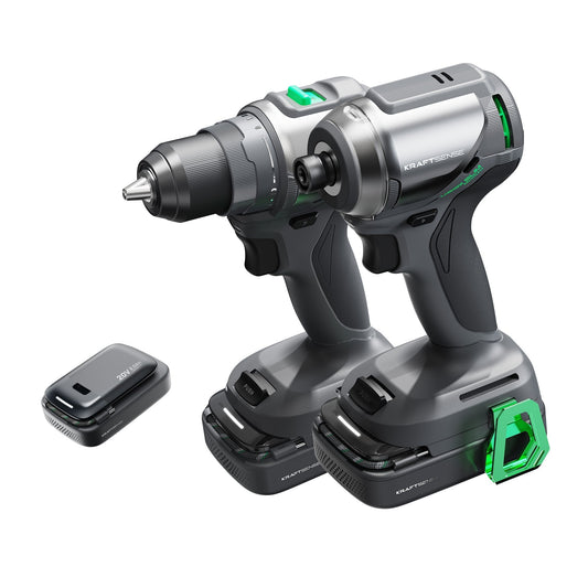 【COMING SOON】Kraftsense U20X Slim 20V Brushless 1/4" Driver & 1/2" Drill Driver Set – with 2.0Ah Battery