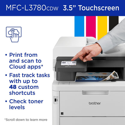 Brother – MFC-L3780CDW Wireless Digital Color All-in-One Printer with Laser Quality Output, Great for Business – White