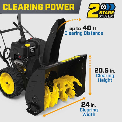 Champion Power Equipment 24 in. 209cc Electric Start 2-Stage Self-Propelled Gas Snow Blower with EZ Turn, LED Headlight and Chute Control 201327
