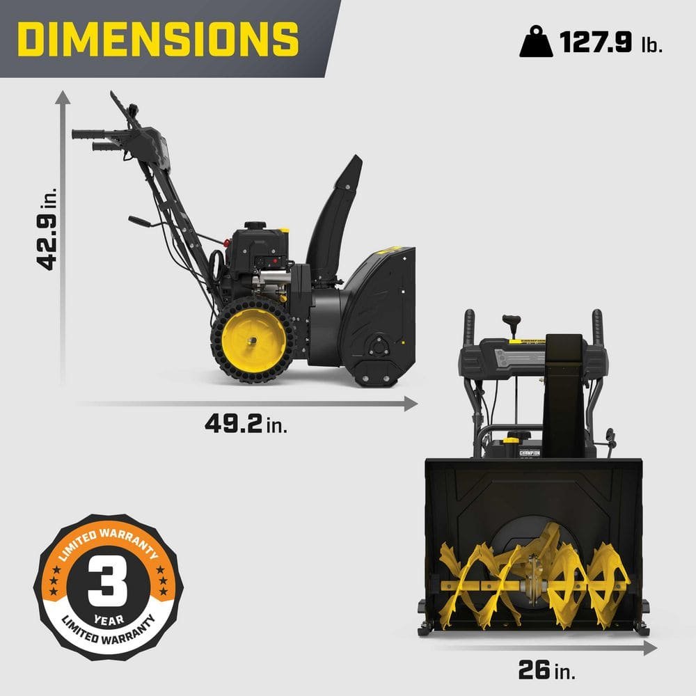 Champion Power Equipment 24 in. 209cc Electric Start 2-Stage Self-Propelled Gas Snow Blower with EZ Turn, LED Headlight and Chute Control 201327