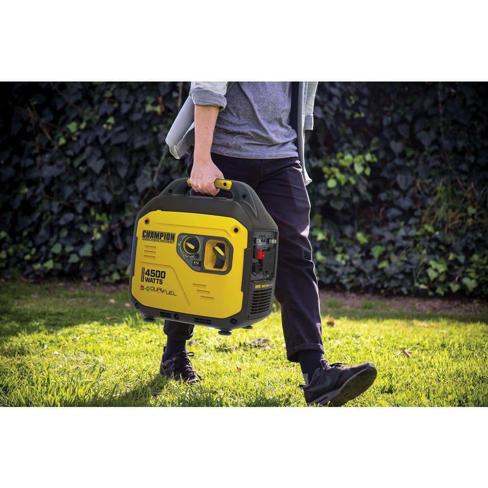 Champion Power Equipment 4500/3250-Watt Recoil Start Gasoline/Propane Powered Dual Fuel Inverter Generator with Quiet Technology and CO Shield 201531