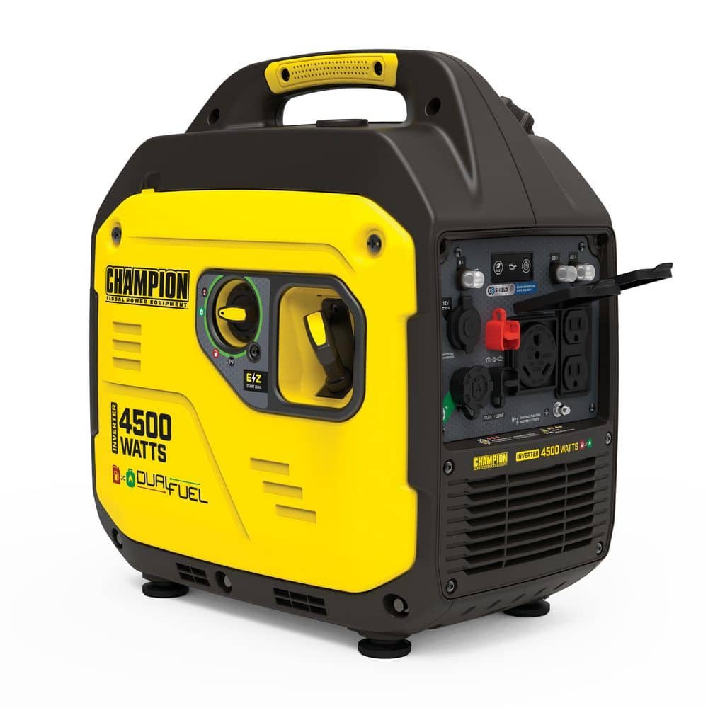 Champion Power Equipment 4500/3250-Watt Recoil Start Gasoline/Propane Powered Dual Fuel Inverter Generator with Quiet Technology and CO Shield 201531