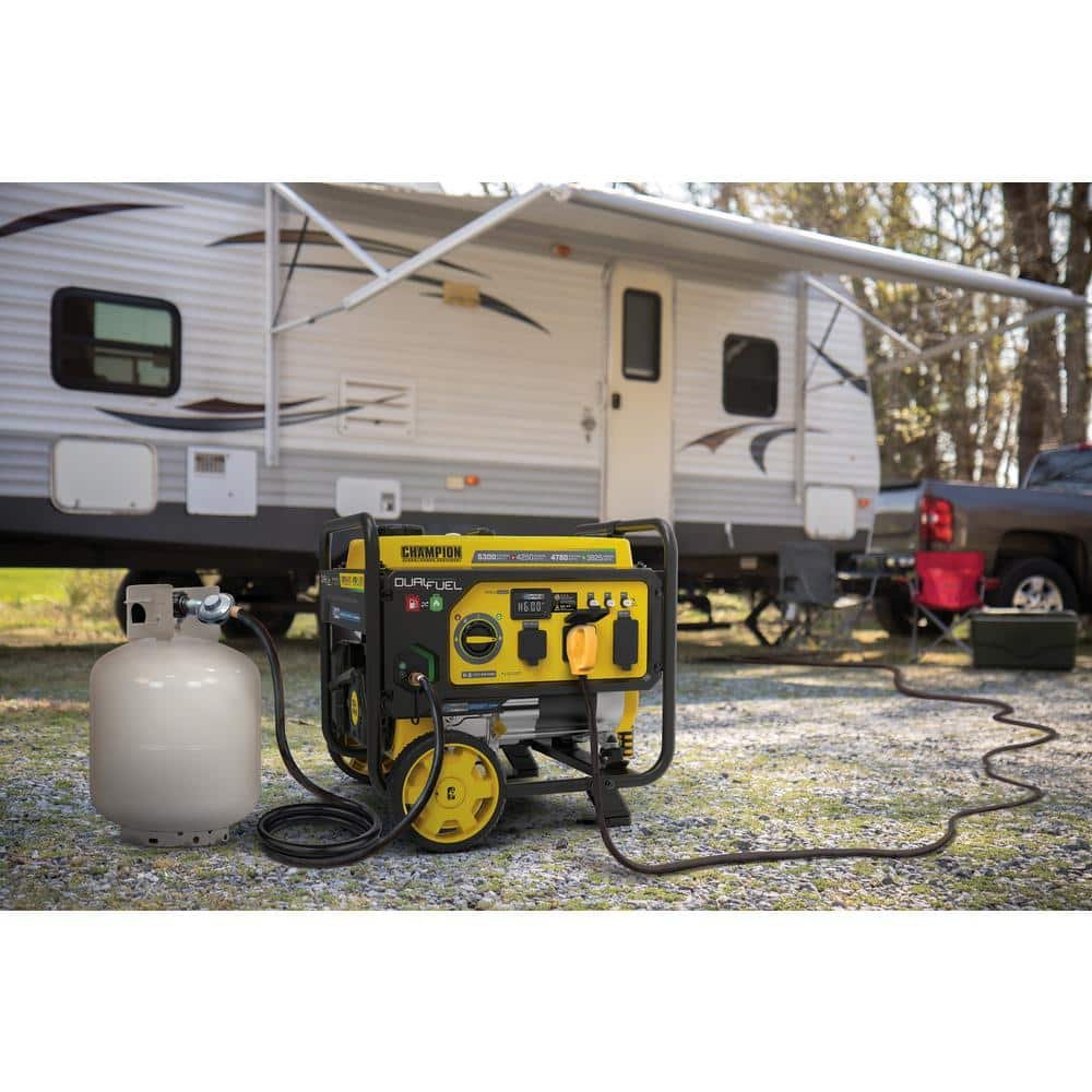 Champion Power Equipment 5300/4250-Watt Recoil Start Dual Fuel Portable Generator w/ Free 3-Year Warranty for RV and Home 201279