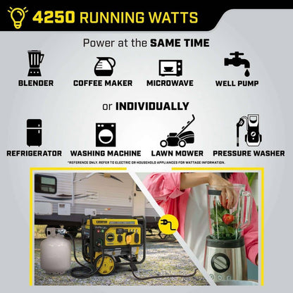 Champion Power Equipment 5300/4250-Watt Recoil Start Dual Fuel Portable Generator w/ Free 3-Year Warranty for RV and Home 201279