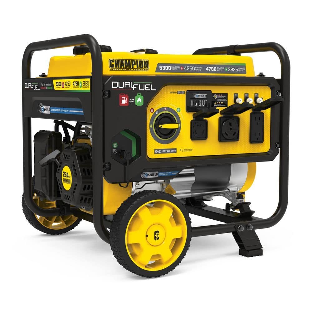 Champion Power Equipment 5300/4250-Watt Recoil Start Dual Fuel Portable Generator w/ Free 3-Year Warranty for RV and Home 201279