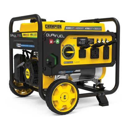 Champion Power Equipment 5300/4250-Watt Recoil Start Dual Fuel Portable Generator w/ Free 3-Year Warranty for RV and Home 201279