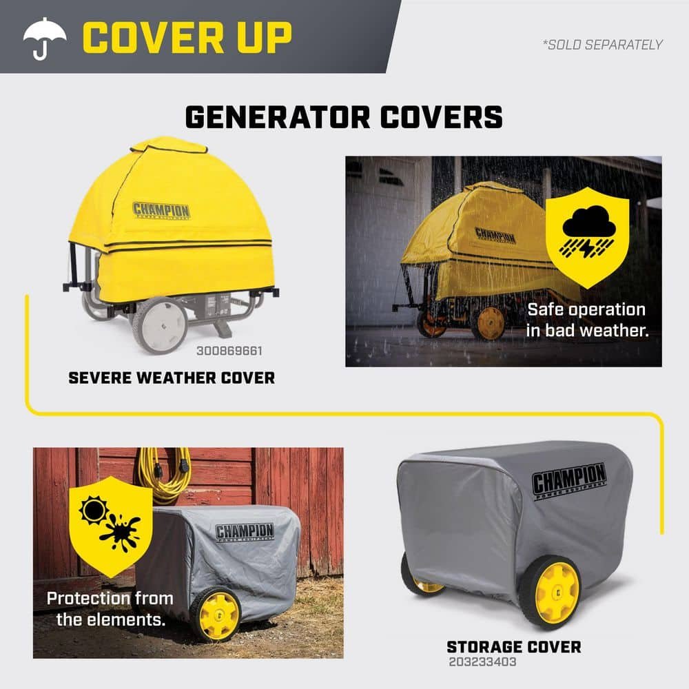 Champion Power Equipment 11,500/9200-Watt Electric Start Tri Fuel Portable Generator w/ Free 3-Year Warranty for Home Backup and Storm Prep 201412
