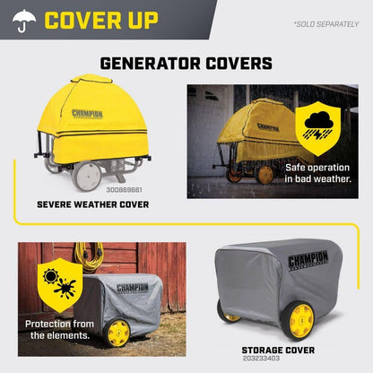 Champion Power Equipment 11,500/9200-Watt Electric Start Tri Fuel Portable Generator w/ Free 3-Year Warranty for Home Backup and Storm Prep 201412