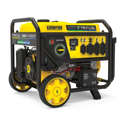 Champion Power Equipment 11,500/9200-Watt Electric Start Tri Fuel Portable Generator w/ Free 3-Year Warranty for Home Backup and Storm Prep 201412