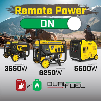 Champion Power Equipment 7850/6250-Watt Recoil Start Dual Fuel Portable Generator w/ Free 3-Year Warranty for Home Backup and Storm Prep 201463