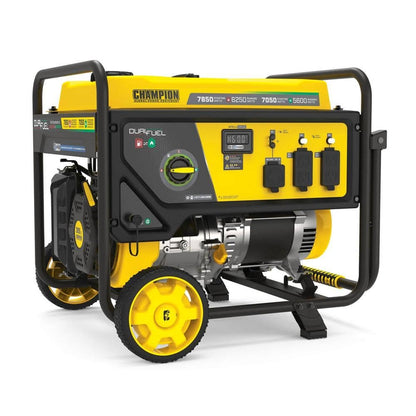 Champion Power Equipment 7850/6250-Watt Recoil Start Dual Fuel Portable Generator w/ Free 3-Year Warranty for Home Backup and Storm Prep 201463