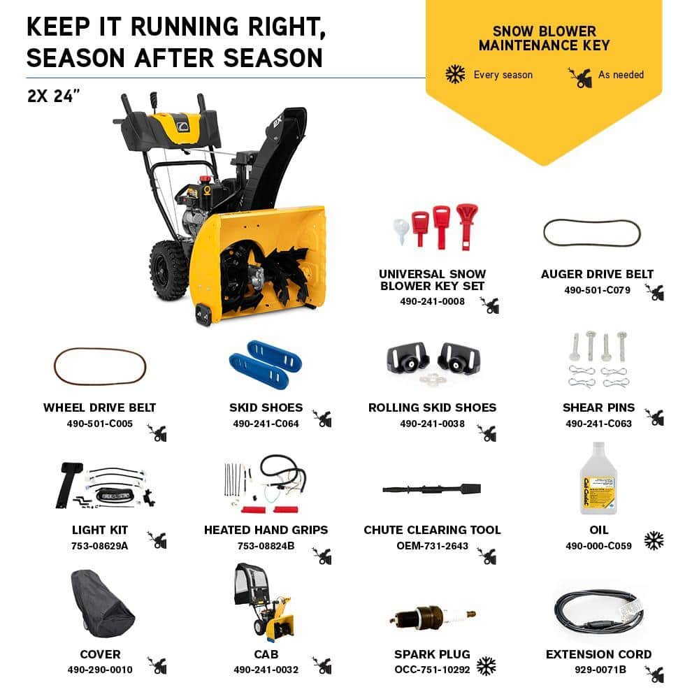 Cub Cadet 2 in. x 24 in. 208 cc Electric Start Gas 2-Stage Snow Blower 2X 24″
