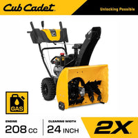 Cub Cadet 2 in. x 24 in. 208 cc Electric Start Gas 2-Stage Snow Blower 2X 24″