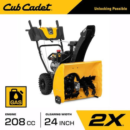 Cub Cadet 2 in. x 24 in. 208 cc Electric Start Gas 2-Stage Snow Blower 2X 24″