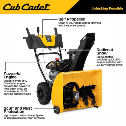Cub Cadet 2 in. x 24 in. 208 cc Electric Start Gas 2-Stage Snow Blower 2X 24″
