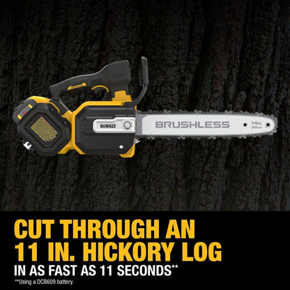 DEWALT FLEXVOLT 60V MAX 14 in. Brushless Cordless Battery Powered Top Handle Chainsaw Kit with (2) 3.0 Ah Batteries and Charger DCCS674X2