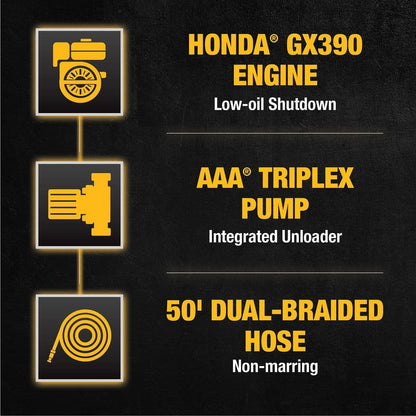 DEWALT 4400 PSI 4.0 GPM Gas Pressure Washer with Honda GX390 Engine, Heavy-Duty Commercial Cold Water Power Washer DXPW4440