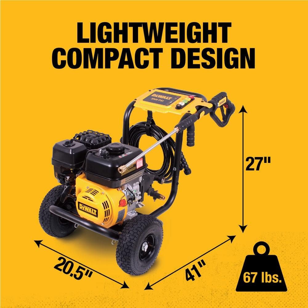 DEWALT 3500 PSI 2.5 GPM Gas Pressure Washer with Surface Cleaner, Heavy-Duty Commercial Cold Water Power Washer DXPW61249S