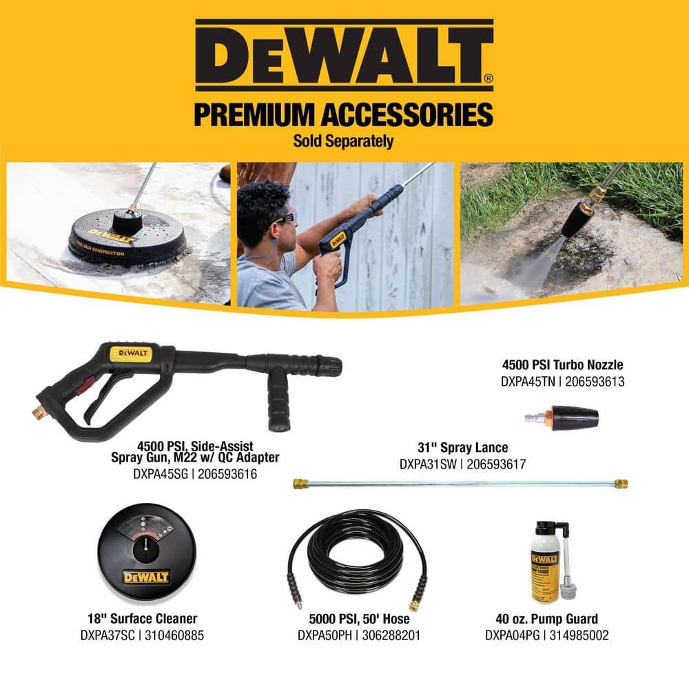 DEWALT 3100 PSI 2.3 GPM Gas Pressure Washer with Maintenance-Free Pump Reliable Residential Cold Water Power Washer DXPW61403-S