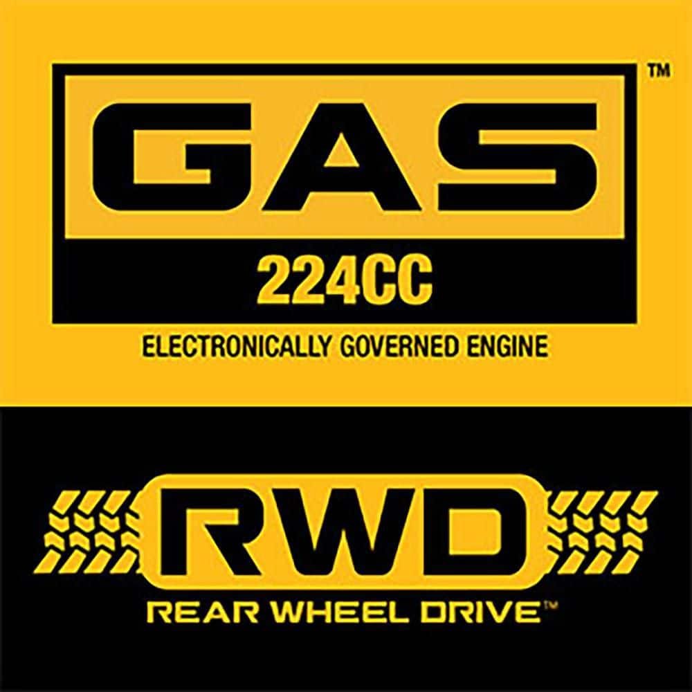 DEWALT 28 in. 224cc E-GOV Engine 3-in-1 Gas RWD Self-Propelled Lawn Mower with High Rear Wheels DW12ABW6RK039