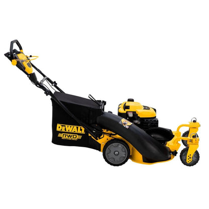 DEWALT 28 in. 224cc E-GOV Engine 3-in-1 Gas RWD Self-Propelled Lawn Mower with High Rear Wheels DW12ABW6RK039