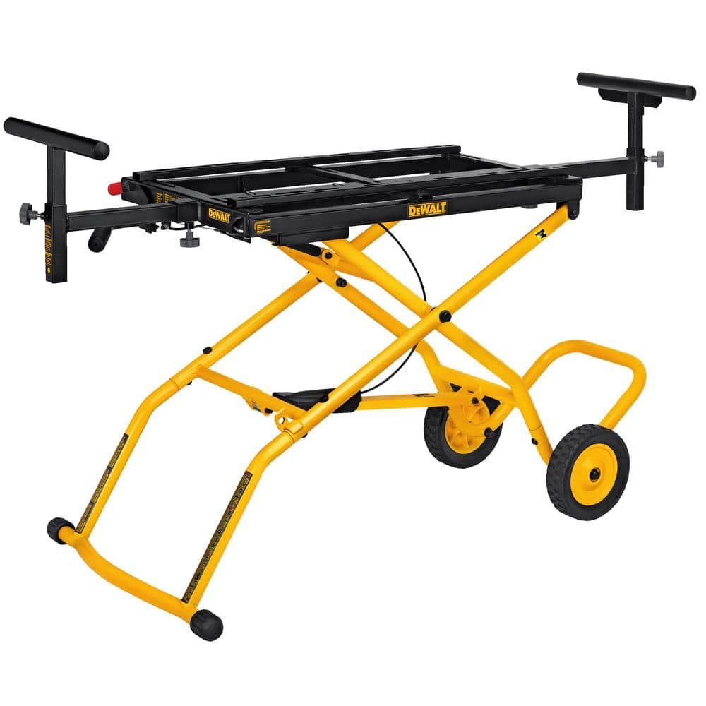 DEWALT 60V Lithium-Ion 12 in. Cordless Sliding Miter Saw (Tool Only) and 32-1/2 in. x 60 in. Rolling Miter Saw Stand DCS781BWDWX726
