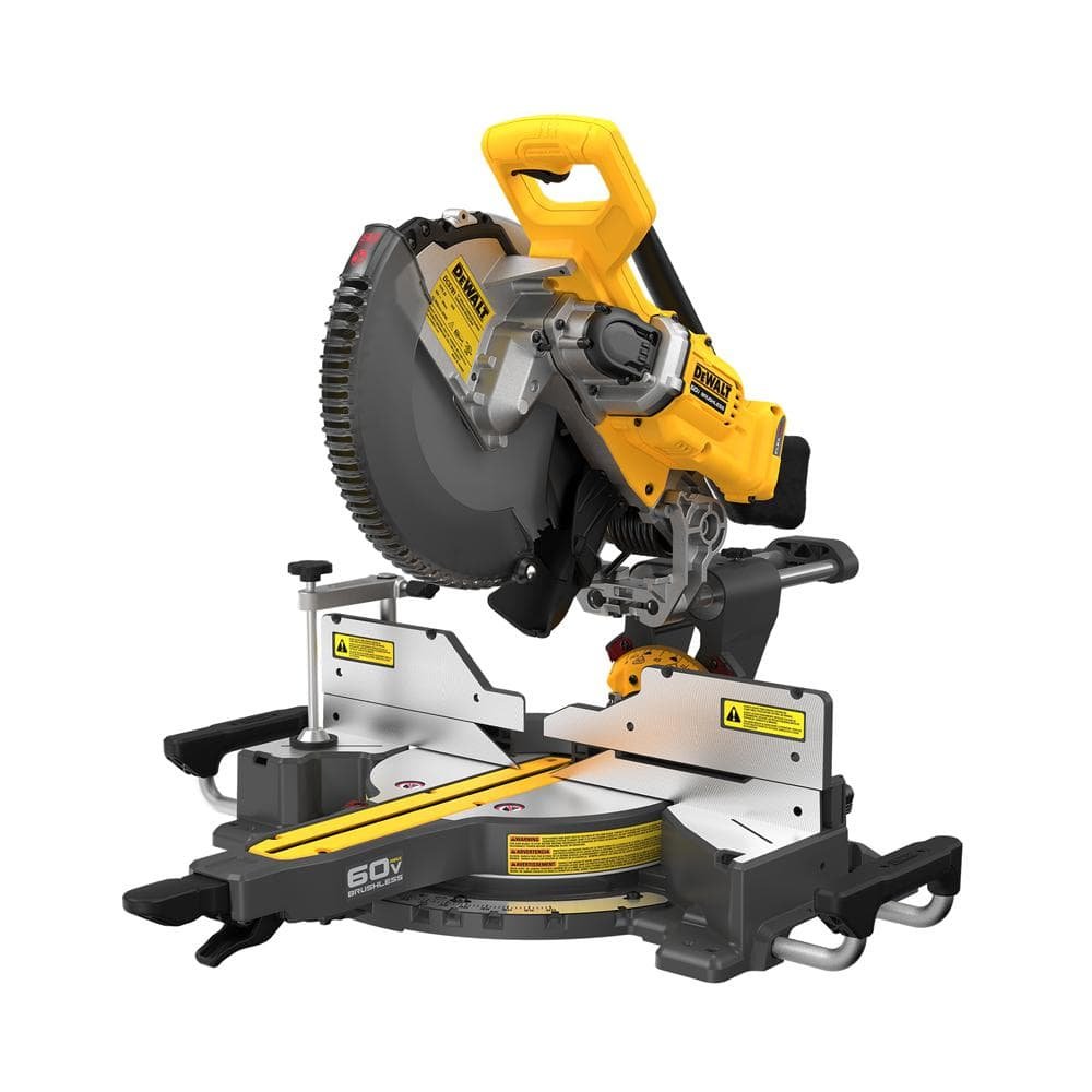 DEWALT 60V Lithium-Ion 12 in. Cordless Sliding Miter Saw (Tool Only) and 32-1/2 in. x 60 in. Rolling Miter Saw Stand DCS781BWDWX726