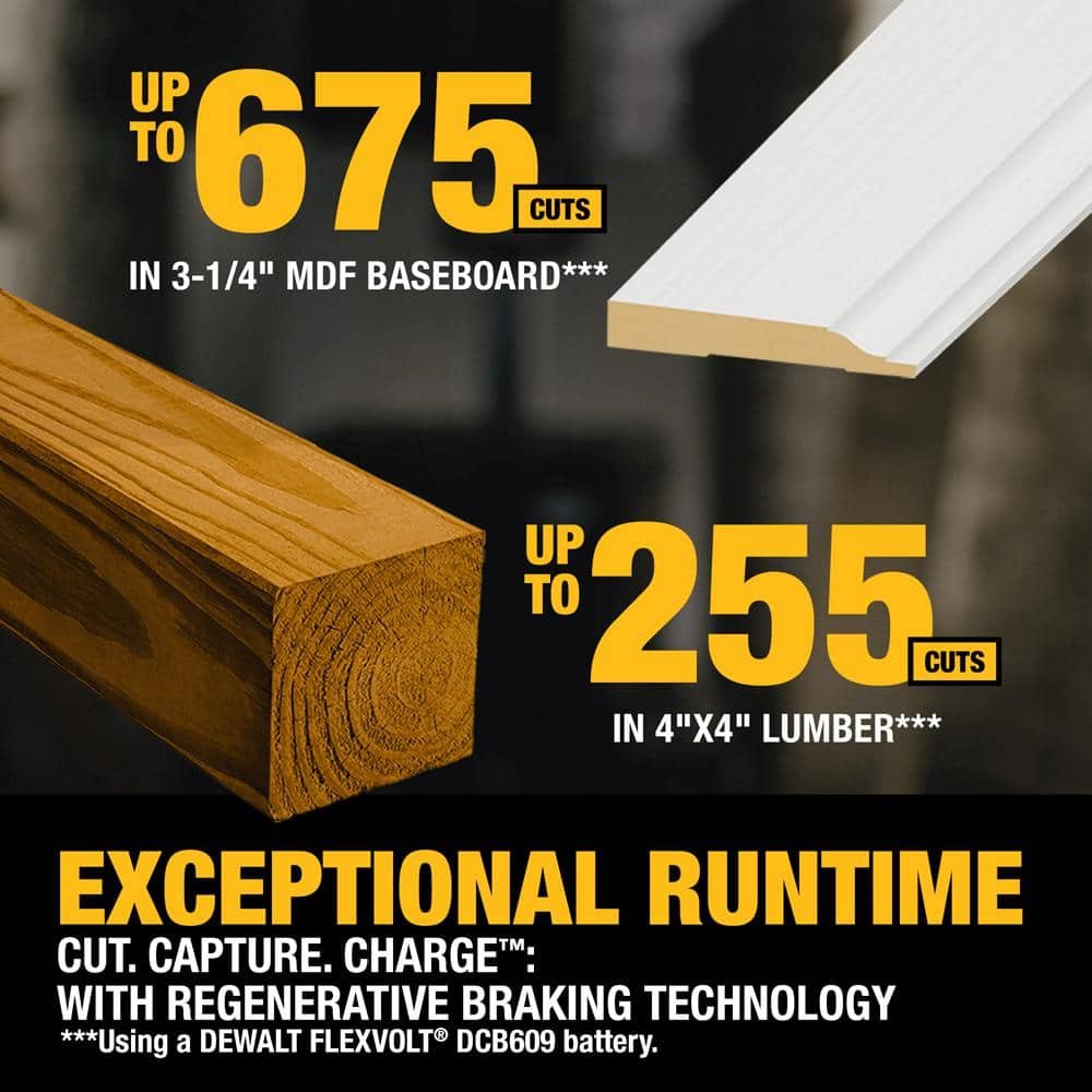 DEWALT 60V Lithium-Ion 12 in. Cordless Sliding Miter Saw Kit with 9.0Ah Battery Pack DCS781X1