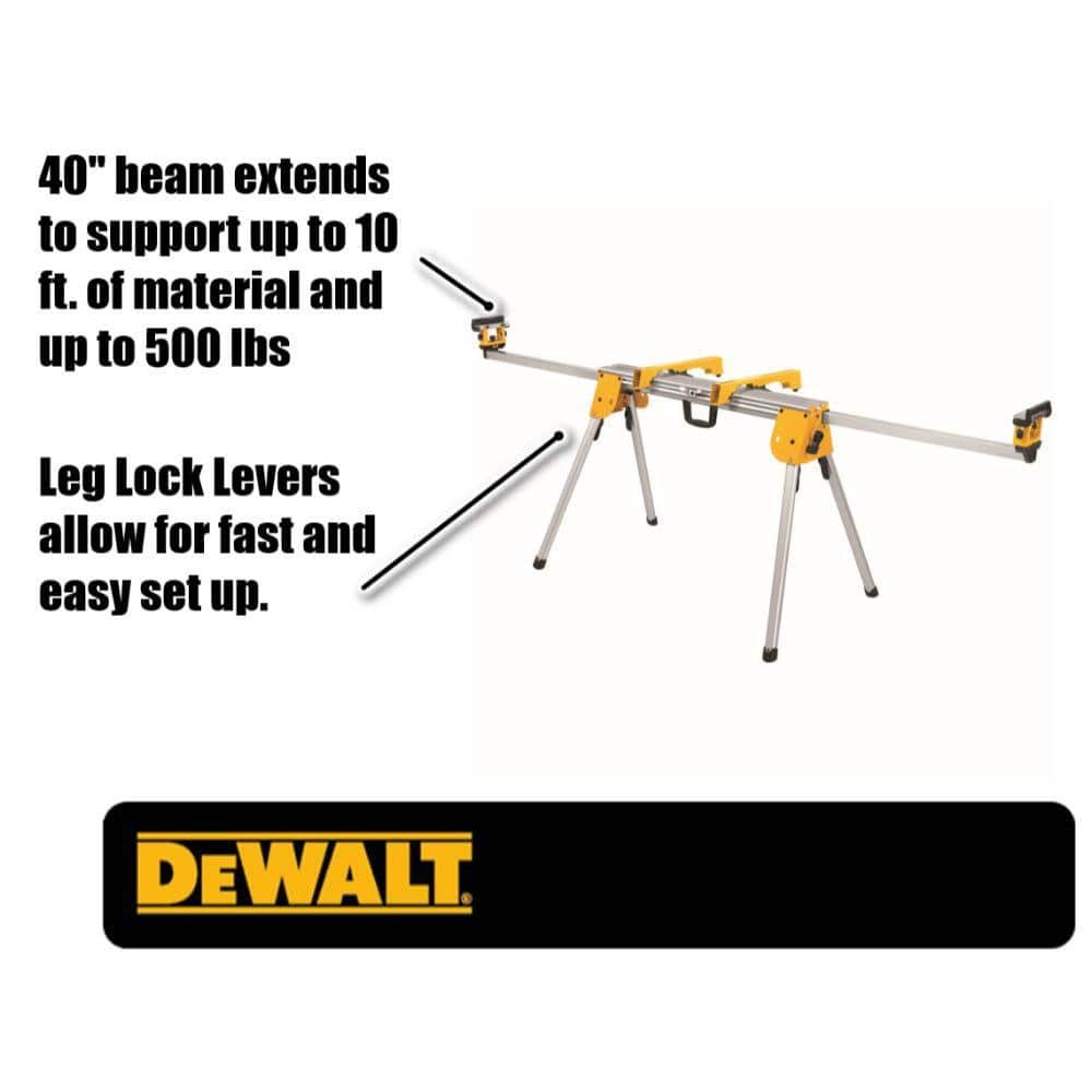 DEWALT 15 Amp Corded 12 in. Double Bevel Sliding Compound Miter Saw w/Blade Wrench, Material Clamp & Compact Miter Saw Stand DWS779WDWX724