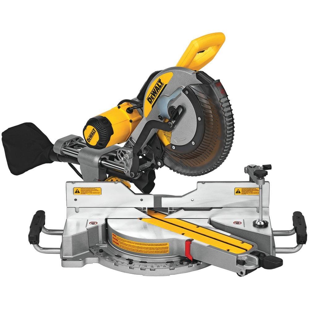 DEWALT 15 Amp Corded 12 in. Double Bevel Sliding Compound Miter Saw w/Blade Wrench, Material Clamp & Compact Miter Saw Stand DWS779WDWX724