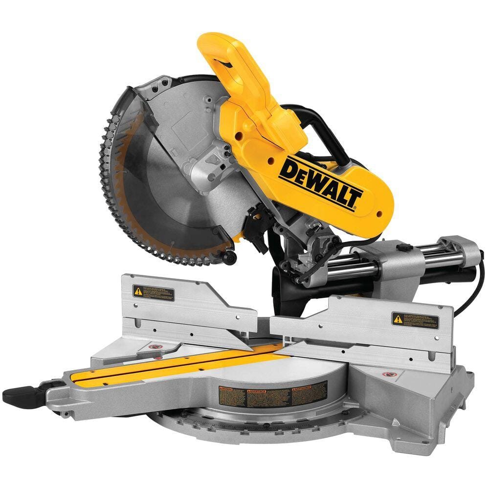 DEWALT 15 Amp Corded 12 in. Double Bevel Sliding Compound Miter Saw w/Blade Wrench, Material Clamp & Compact Miter Saw Stand DWS779WDWX724