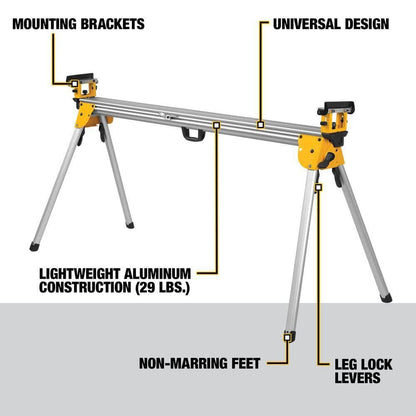 DEWALT 15 Amp Corded 12 in. Double Bevel Sliding Compound Miter Saw and Heavy Duty Miter Saw Stand with Wrench & Material Clamp DWS780WDWX723