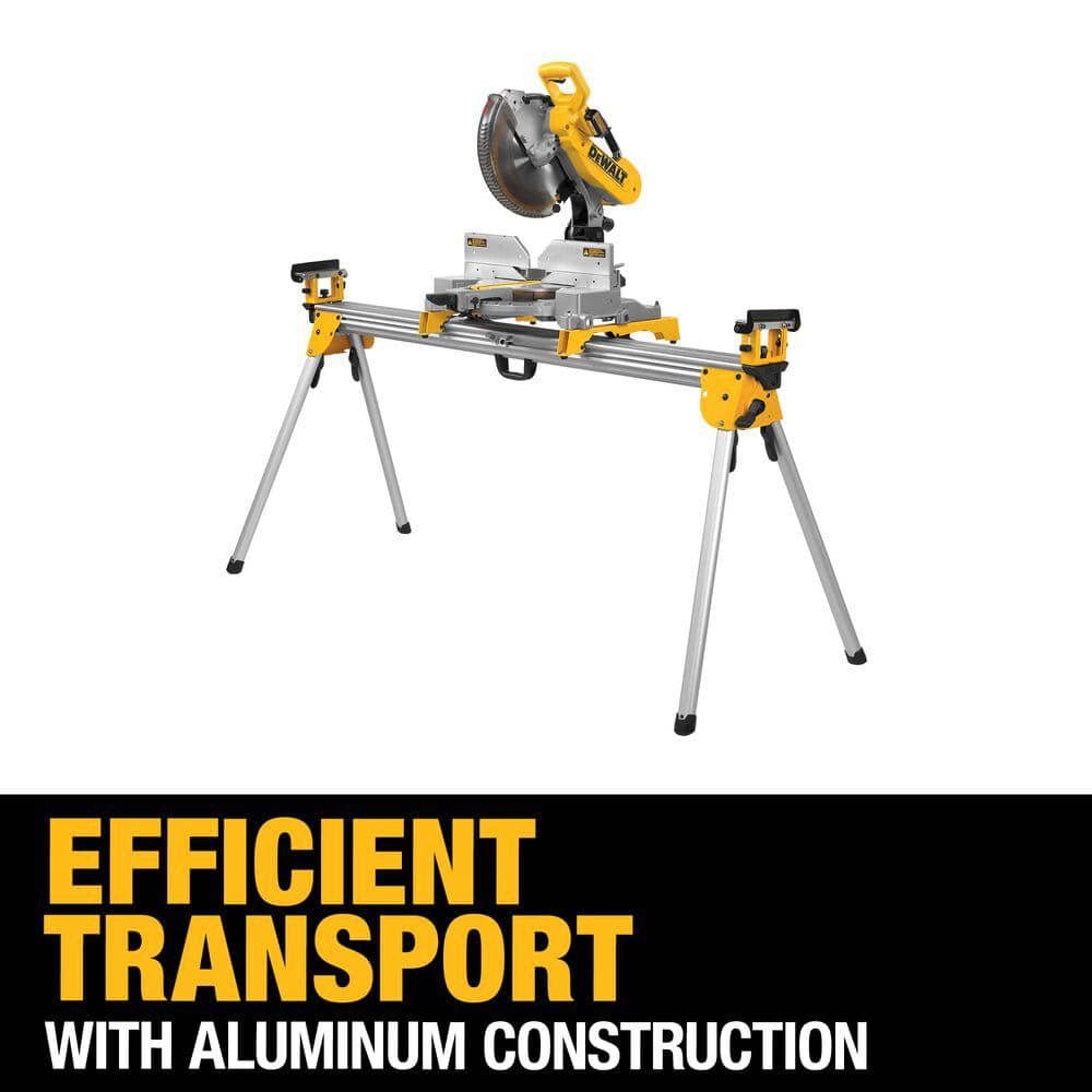 DEWALT 15 Amp Corded 12 in. Double Bevel Sliding Compound Miter Saw and Heavy Duty Miter Saw Stand with Wrench & Material Clamp DWS780WDWX723