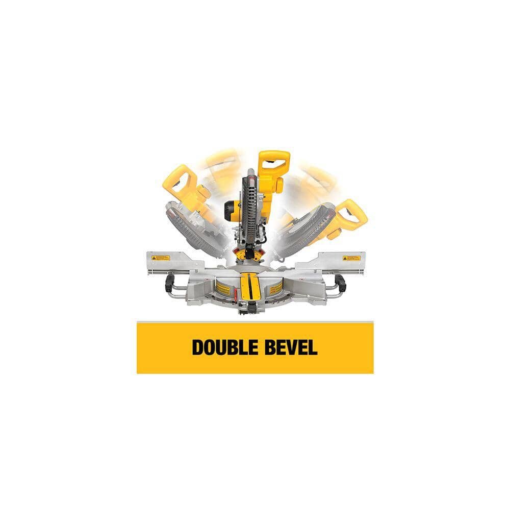 DEWALT 15 Amp Corded 12 in. Double Bevel Sliding Compound Miter Saw and Heavy Duty Miter Saw Stand with Wrench & Material Clamp DWS780WDWX723