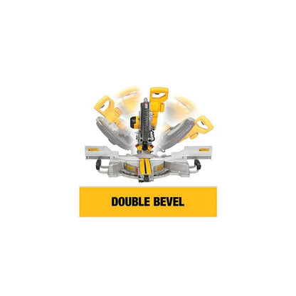 DEWALT 15 Amp Corded 12 in. Double Bevel Sliding Compound Miter Saw and Heavy Duty Miter Saw Stand with Wrench & Material Clamp DWS780WDWX723
