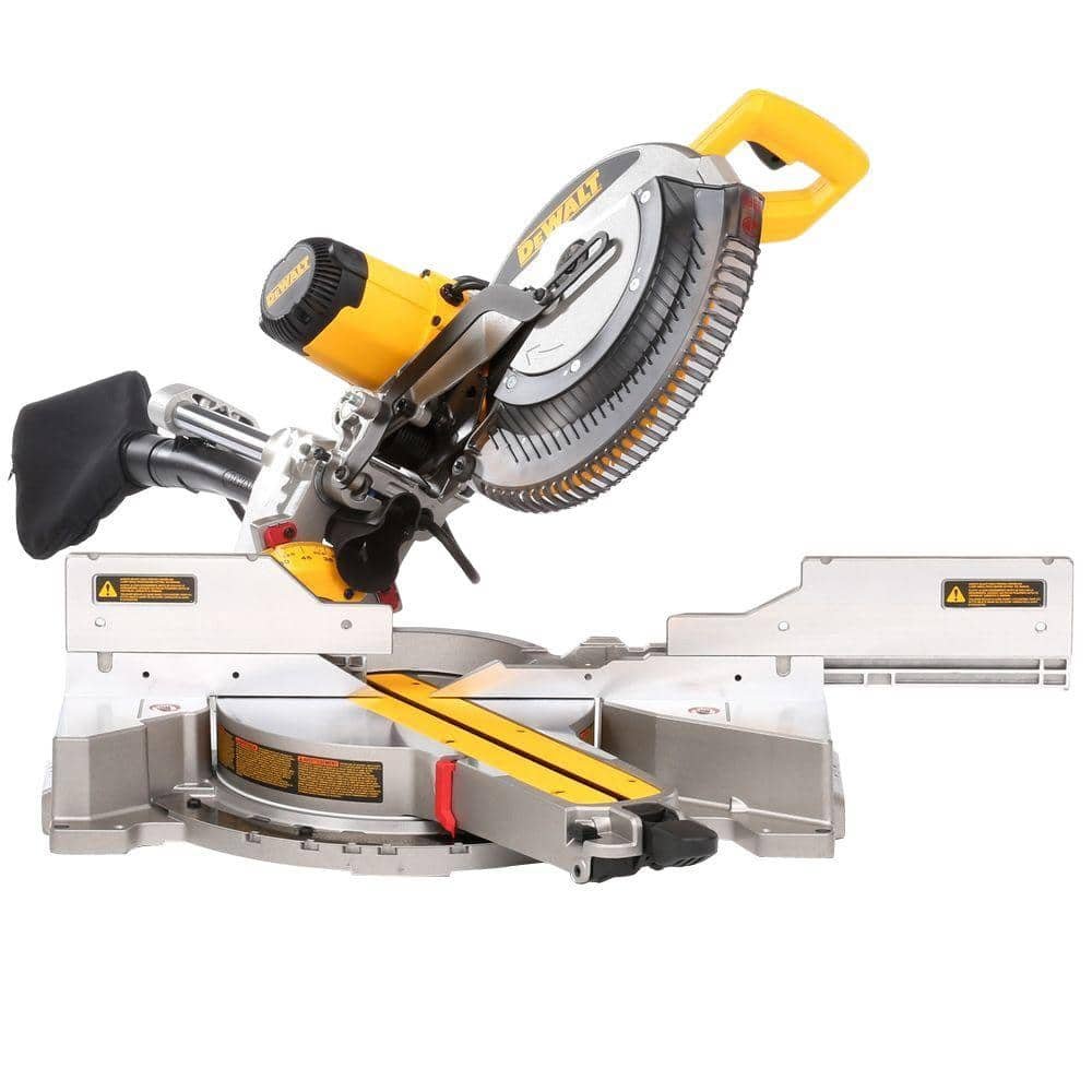 DEWALT 15 Amp Corded 12 in. Double Bevel Sliding Compound Miter Saw and Heavy Duty Miter Saw Stand with Wrench & Material Clamp DWS780WDWX723