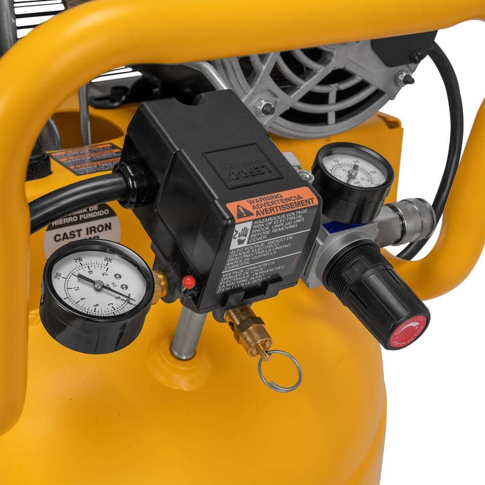 DEWALT 30 Gal., Max 175 psi Electric 6.2 SCFM at 90 psi, Single-Stage, Oil Lube, Vertical, Portable Air Compressor DXCM303.COM