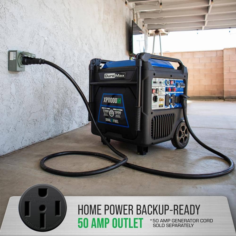 DUROMAX 11,000 Watt Remote Start Portable Dual Fuel Home Backup Inverter Generator w/CO Alert XP11000iH