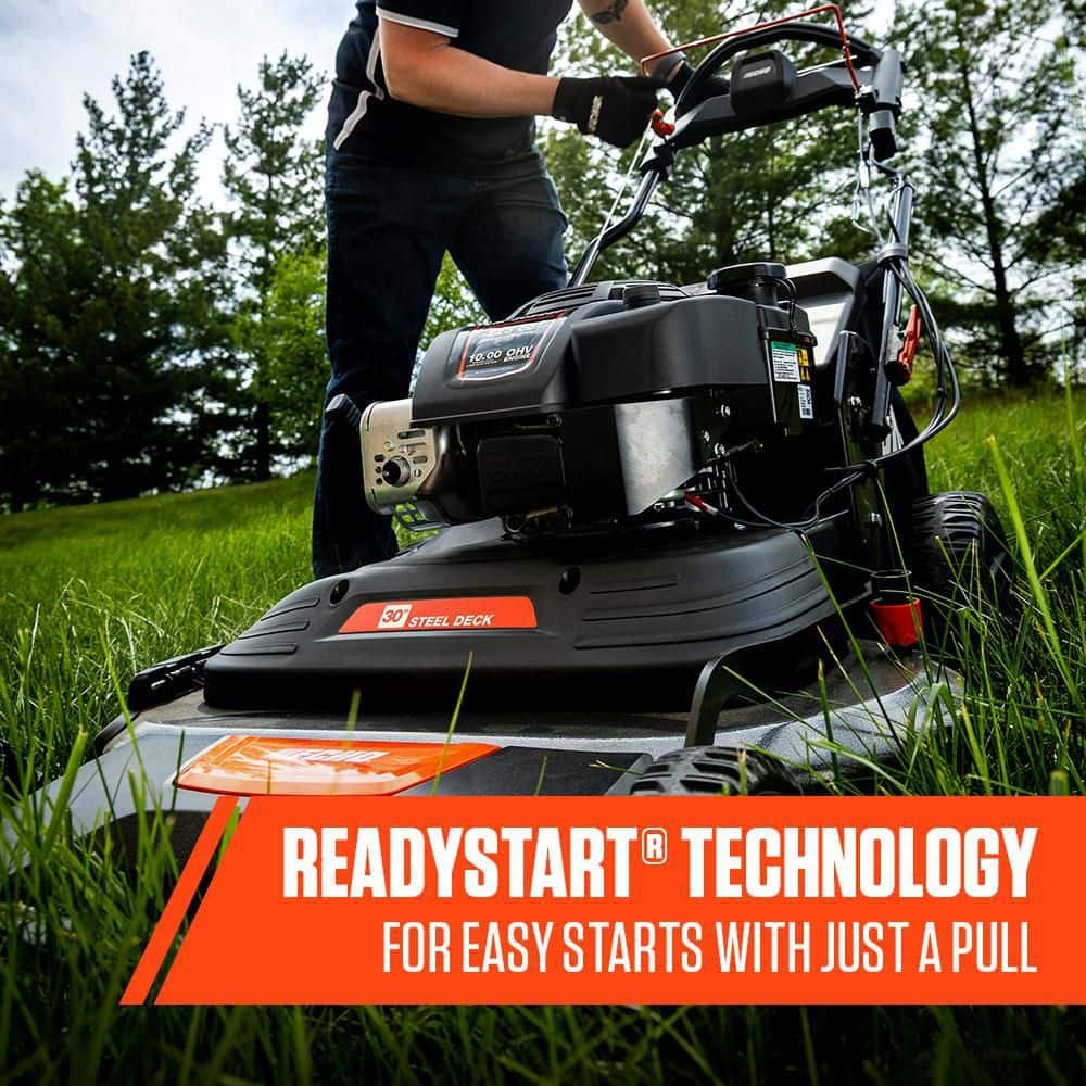 ECHO 30 in. 223 CC Briggs and Stratton Gas 3-in-1 Dual Twin Blade RWD Self-Propelled Wide Area Lawn Mower with ReadyStart LM-3022SP