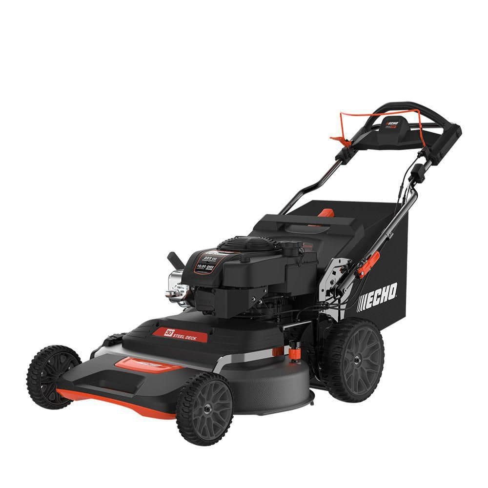 ECHO 30 in. 223 CC Briggs and Stratton Gas 3-in-1 Dual Twin Blade RWD Self-Propelled Wide Area Lawn Mower with ReadyStart LM-3022SP