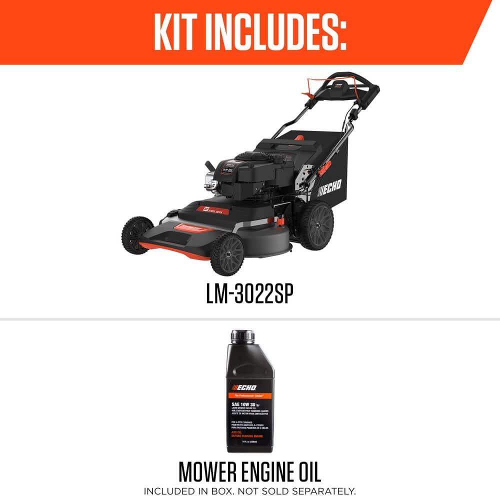 ECHO 30 in. 223 CC Briggs and Stratton Gas 3-in-1 Dual Twin Blade RWD Self-Propelled Wide Area Lawn Mower with ReadyStart LM-3022SP
