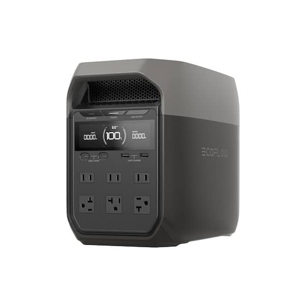 EcoFlow 1800-Watt DELTA 3 Portable LFP Power Station, 1024Wh Battery Generator, Push-Button Start, Home Backup, RVs, Camping EFDELTA3-US-NCBox