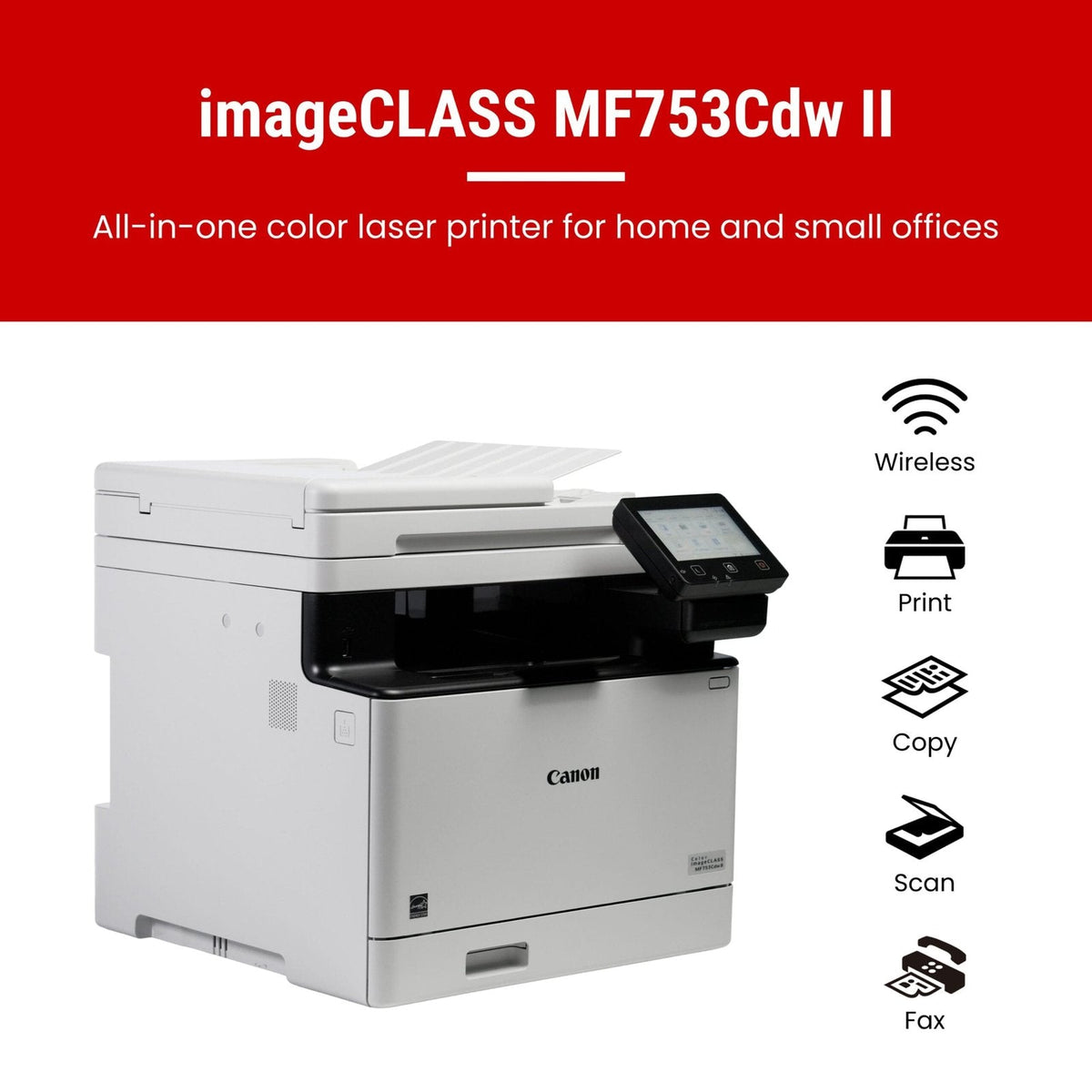 Canon – imageCLASS MF753Cdw  II Wireless  Duplex Color All-In-One Laser Printer with Fax and 50-Sheet ADF – White