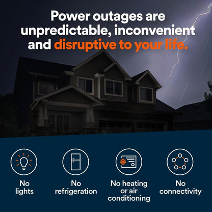 Generac 26kW Air-Cooled Auto Start Natural Gas or Propane Whole House Generator and 200 Amp Transfer Switch w/ Smart Monitoring 7328