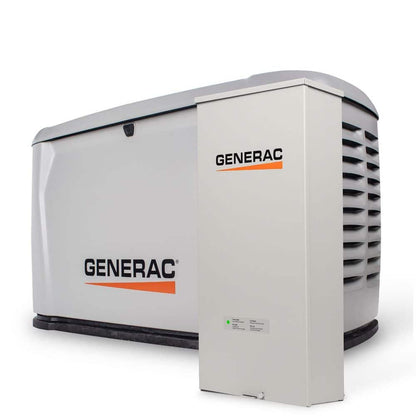 Generac 26kW Air-Cooled Auto Start Natural Gas or Propane Whole House Generator and 200 Amp Transfer Switch w/ Smart Monitoring 7328