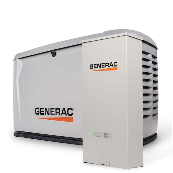 Generac 26kW Air-Cooled Auto Start Natural Gas or Propane Whole House Generator and 200 Amp Transfer Switch w/ Smart Monitoring 7328